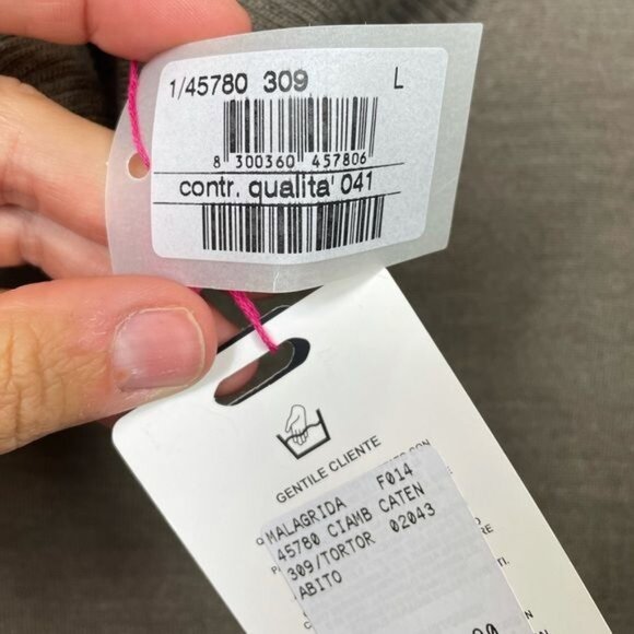 Malagrida Her Brown Cowl Neck Long Sleeve Wool Blend Dress Large Italian NWT - Picture 8 of 12